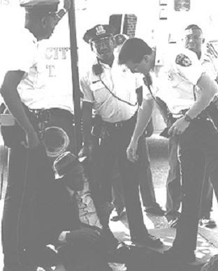 Officers helping victim