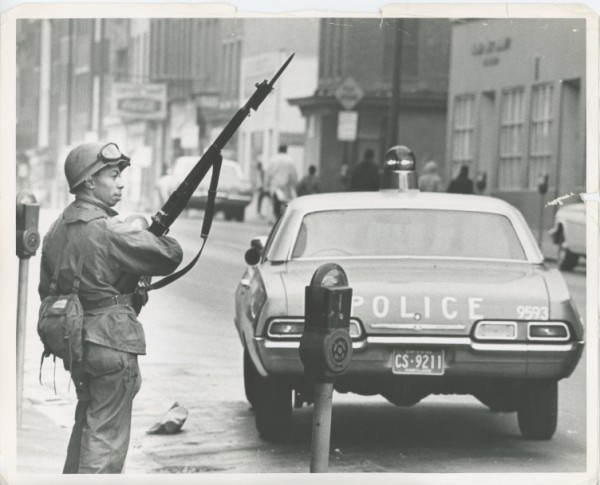 soldier stands guard east BaltimoreStreet