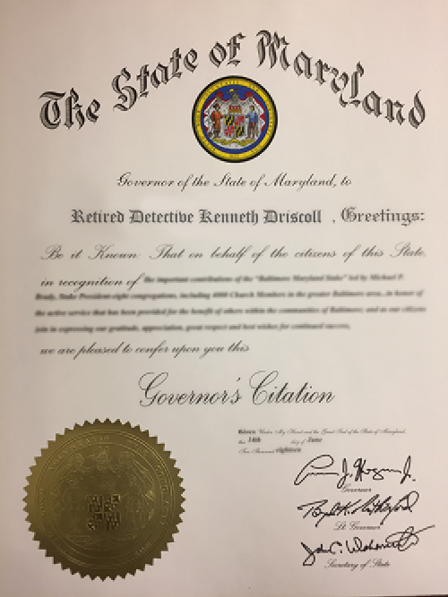 Maryland Governors citation 2018 72
