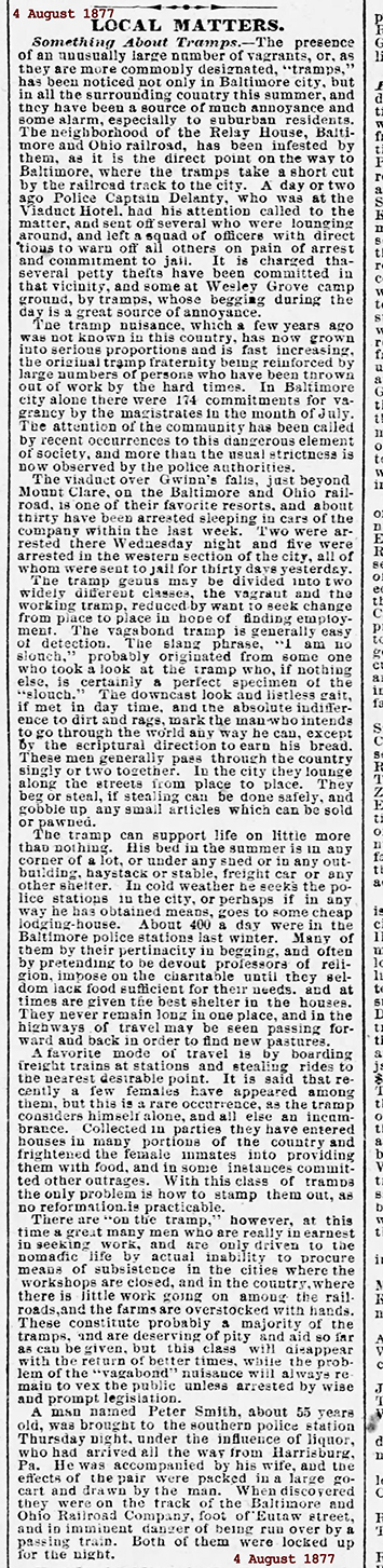 1877 BO railroad Riot Tramps 72